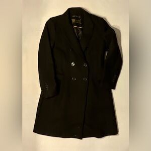 Zara Women’s Wool Black Double-Breasted Women's Coat- Large